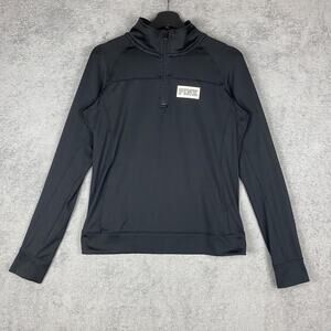 PINK Victoria's Secret Pullover Womens Medium Black Ultimate Quarter Zip Top